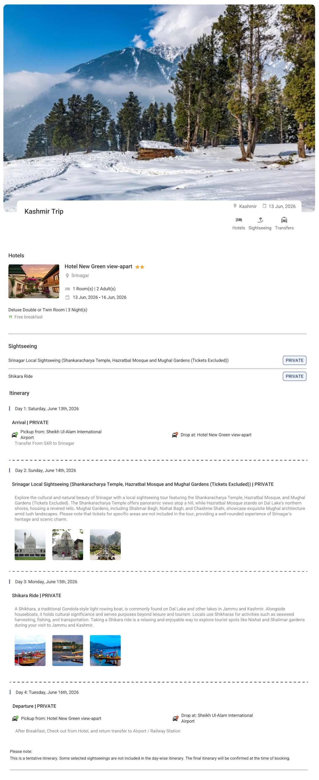 Kashmir – 4 Nights / 5 Days Kashmir Holiday Package - RideNow Holidays