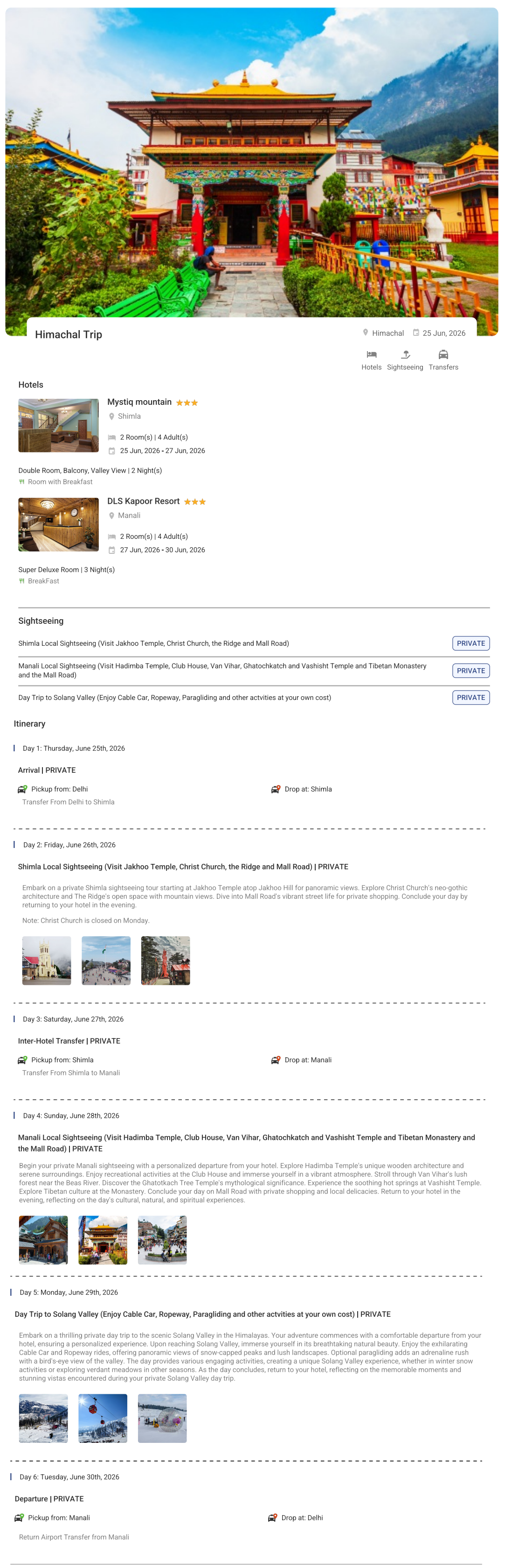 Shimal 2 N + Manali 3 N Shimal 2 N + Manali 3 N Holiday Package - RideNow Holidays