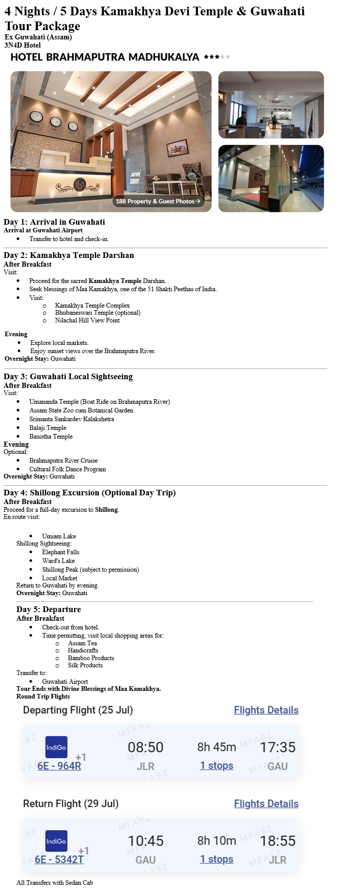 Guwahati – 4 Nights / 5 Days Guwahati Holiday Package - RideNow Holidays