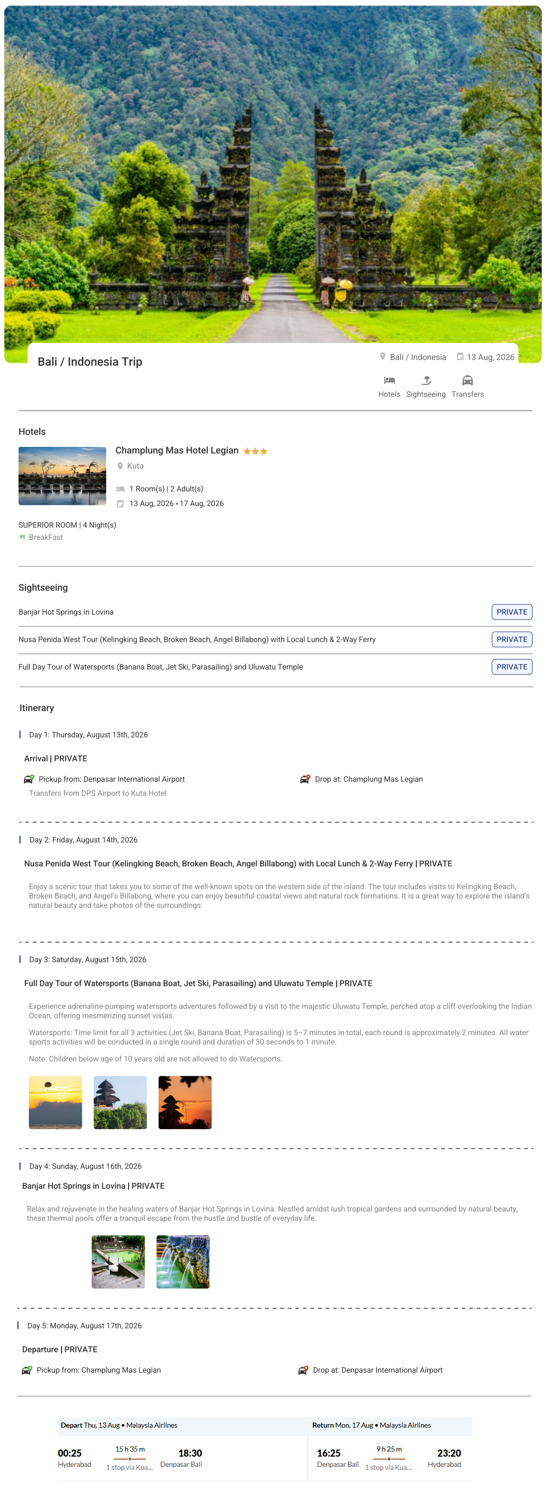 Bali – 4 Nights / 5 Days Bali Holiday Package - RideNow Holidays