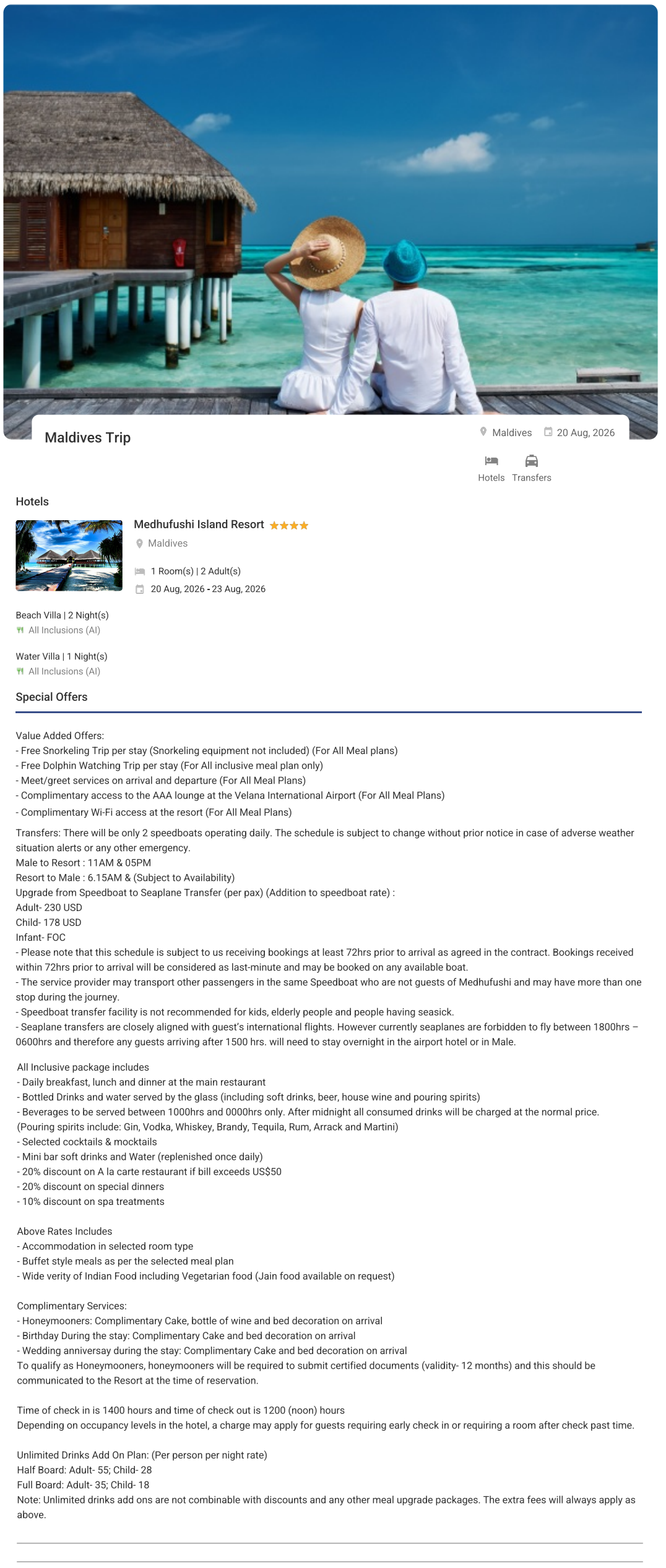 Maldives – 3 Nights / 4 Days Maldives Holiday Package - RideNow Holidays
