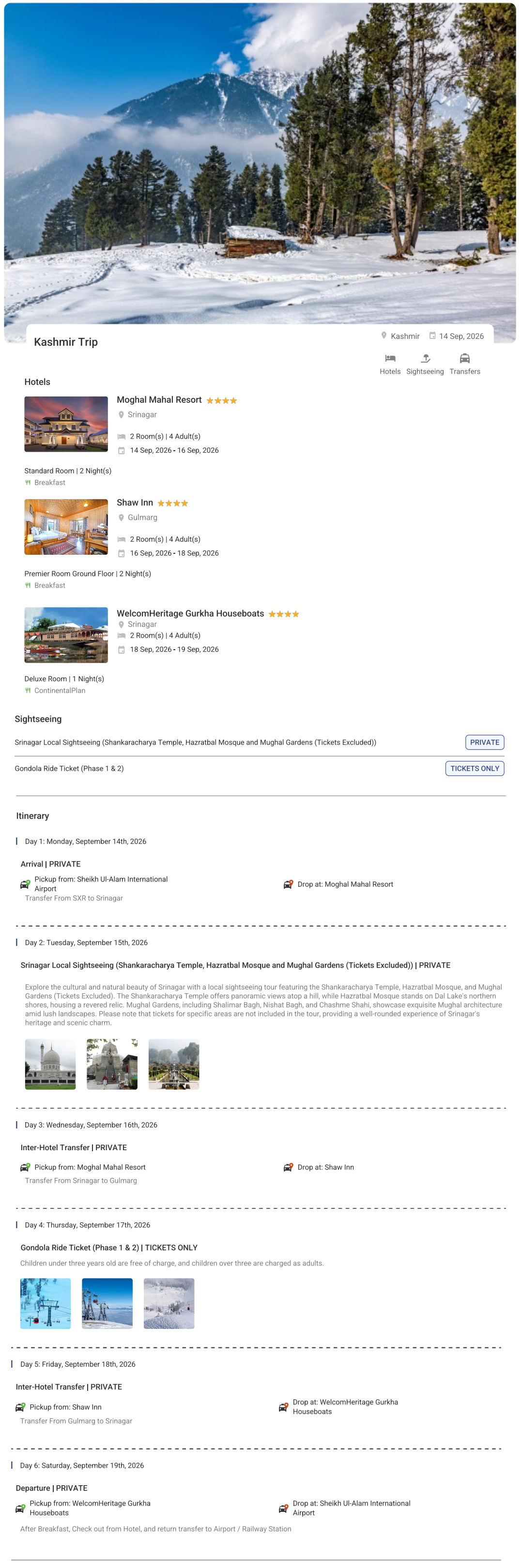 Kashmir – 5 Nights / 6 Days Kashmir Holiday Package - RideNow Holidays