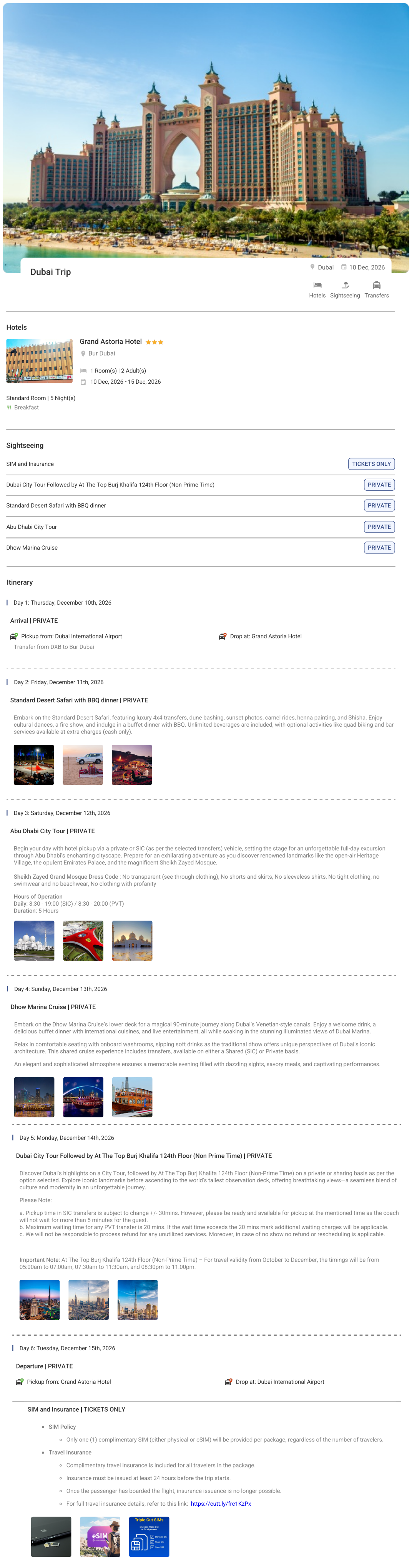 Dubai 5N6D Holiday Package - RideNow Holidays