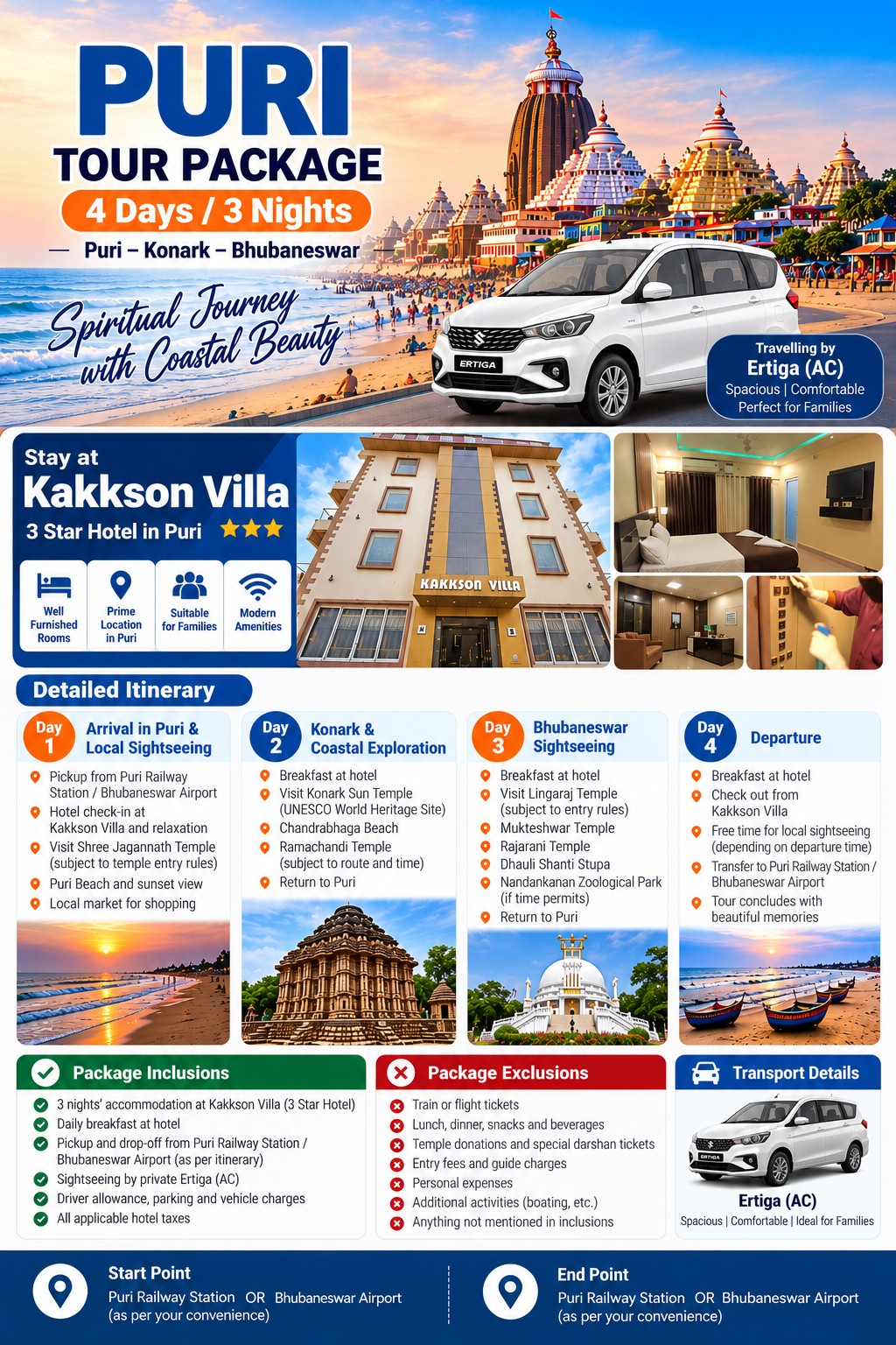 Puri – 3 Nights / 4 Days - Puri Holiday Package - RideNow Holidays
