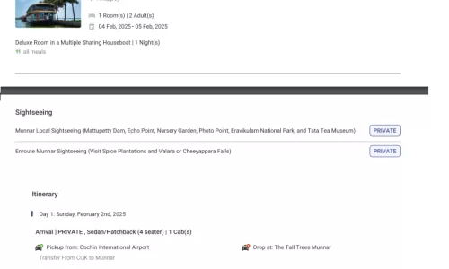 Kerala Honeymoon Package 3N4D