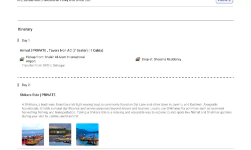 Kashmir 6N7D4 Adults 2 Kids, 2 Rooms with Breakfast, 3 Star Hotel with Transfers & Flights