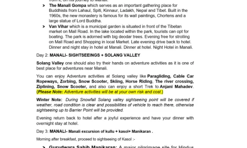 Manali 3N4D