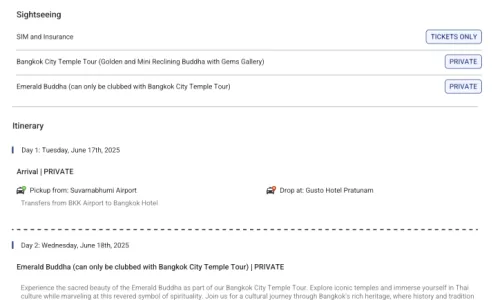 Thailand 3N4D2 Adults, 1 Room with Breakfast, 3 Star Hotel with Transfers