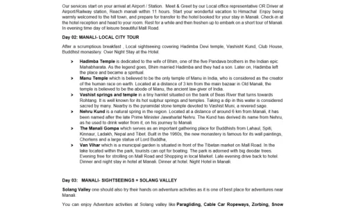 Manali 3N4D