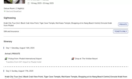 Thailand 4N5D4 Adults, 2 Rooms with Breakfast, 3 Star Hotel with Transfers