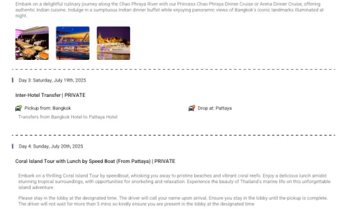 Thailand 6D7N3 Adults, 1 Room with Breakfast, 3 Star Hotel with Transfers