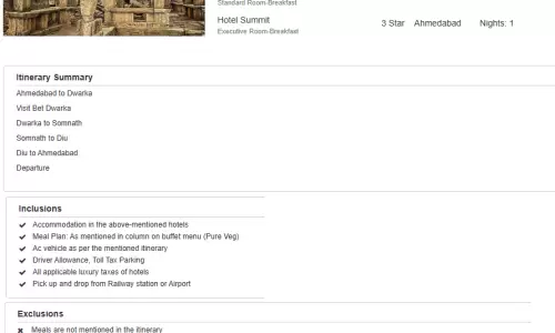 Gujrat 5N6D5 Adults, 2 Rooms with Breakfast, 3 Star Hotel with Transfers