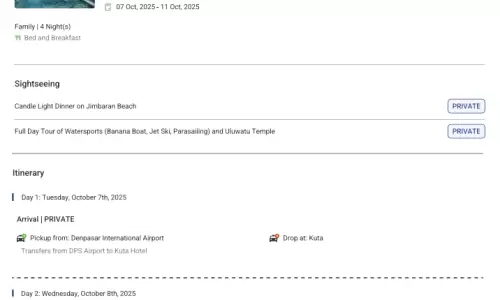 Bali 4N5D4 Adults, 1 Room with Breakfast, 3 Star Hotel with Transfers