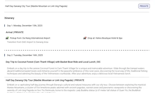 Vietnam 4N5D4 Adults, 1 Family Room with Breakfast, 4 Star Hotel with Transfers