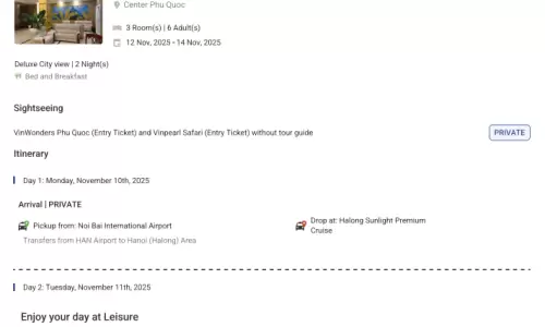 Vietnam 4N5D6 Adults, 3 Rooms with Breakfast, 3 Star Hotel with Transfers.