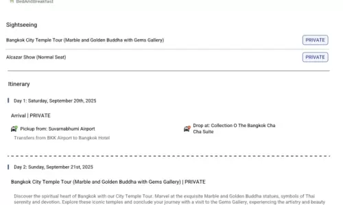Thailand 5N6D2 Adults , 1 Room with Breakfast, 3 Star Hotel with Transfers