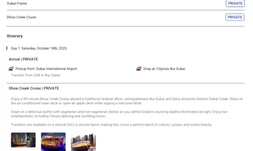 Dubai 3N4D2 Adults, 1 Room with Breakfast, 3 Star Hotel with Transfers