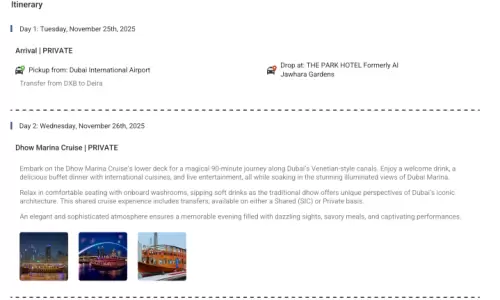 Dubai 4N5D2 Adults, 2 Kids( 2 yr, 8yr), 1 Room with Breakfast, 3 Star Hotel with Transfers