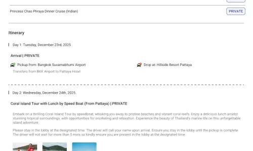 Thailand 4N5D2 Adults, 1 Room with Breakfast, 3 Star Hotel with Transfers