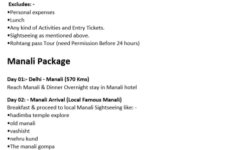 Manali 4N5D3 Adults, 1 Room with Breakfast and Dinner, 3 Star Hotel with Transfers