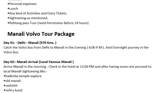 Manali 4N5D3 Adults, 1 Room with Breakfast and Dinner, 3 Star Hotel with Transfers