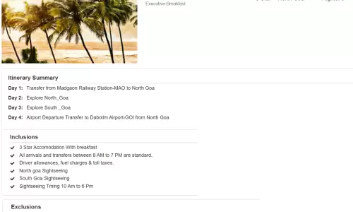 Goa 3N4D2 Adults, 1 Room with Breakfast, 3 Star Hotel with Transfers and Flight Tickets(2 Adults Rou