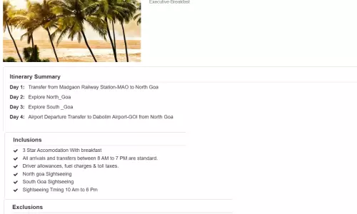 Goa 3N4D4 Adults, 2 rooms with Breakfast, 3 Star Hotel with Transfers