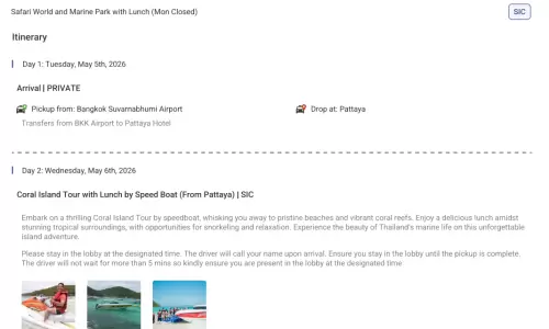 Thailand 6N7D2 Adults, 1 Room with Breakfast, 3 Star Hotel with Transfers with Return Flights(For 2 