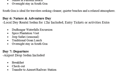 Goa 6N7D3 Adults, 1 Room with Breakfast, 3 Star Hotel with Transfers and Round Trip Flights(Economy)